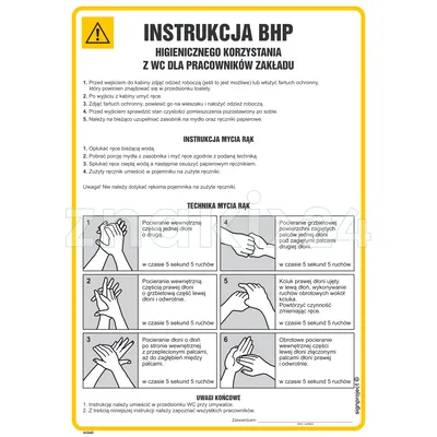 Instrukcja BHP higienicznego korzystania z wc dla pracowników zakładu - IAG60 - Instrukcja BHP do wydruku