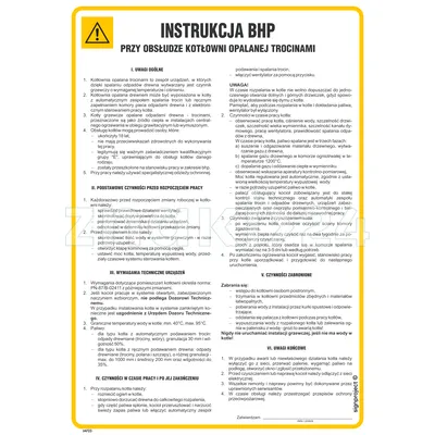 Instrukcja BHP przy obsłudze kotłowni opalanej trocinami - IAF23 - Instrukcja BHP do wydruku