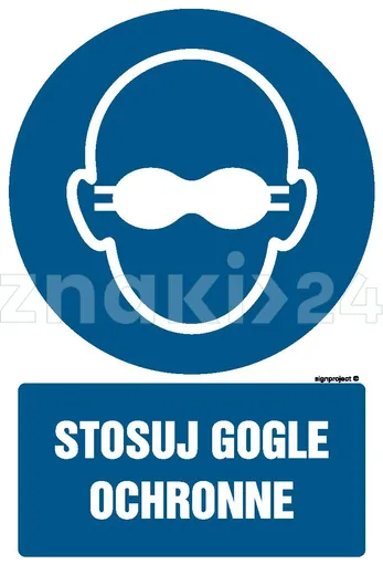 Stosuj google ochronne - Znak BHP - GL058