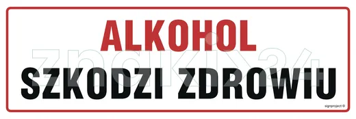 Alkohol szkodzi zdrowiu - Znak ostrzegawczy. Znak informacyjny - NC043