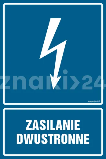 Zasilanie dwustronne - Znak elektryczny - HG030