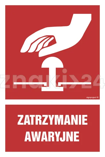 Zatrzymanie awaryjne - Znak BHP - GI012