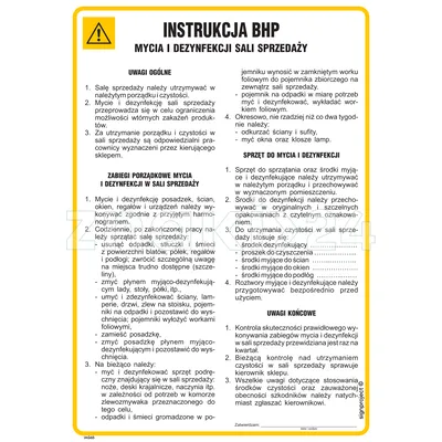 Instrukcja BHP mycia i dezynfekcji sali sprzedaży - IAG65 - Instrukcja BHP do wydruku