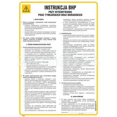 Instrukcja BHP przy wykonywaniu prac murarskich oraz tynkarskich - IAF04 - Instrukcja BHP do wydruku