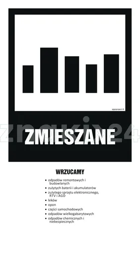 Instrukcja segregacji odpadów - ZMIESZANE - Segregacja śmieci - OD205