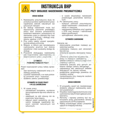 Instrukcja BHP przy obsłudze nadziewarki pneumatycznej - IAG51 - Instrukcja BHP do wydruku