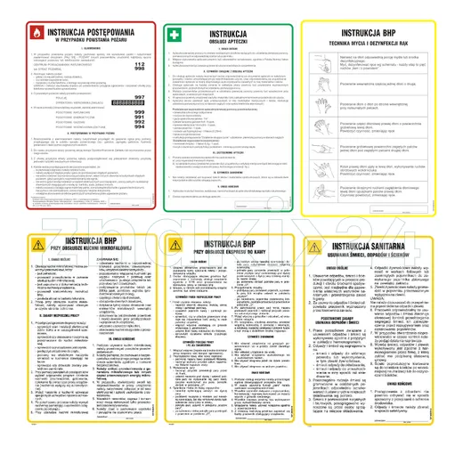 Zestaw Instrukcji BHP Kuchnia A4