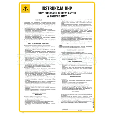 Instrukcja BHP przy robotach budowlanych w okresie zimy - IAF27 - Instrukcja BHP do wydruku