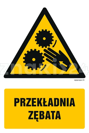 Przekładnia zębata - Znak BHP - GF069