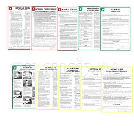 Zestaw Instrukcji BHP i przeciwpożarowych dla biura A4