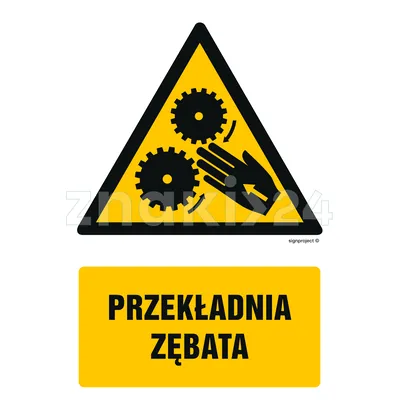 Przekładnia zębata - Znak BHP - GF069