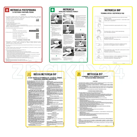 Zestaw Instrukcji BHP dla gastronomii A4