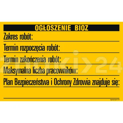 Tablica budowlana &quot;Ogłoszenie&quot;  - Tablica budowlana informacyjna - OA089