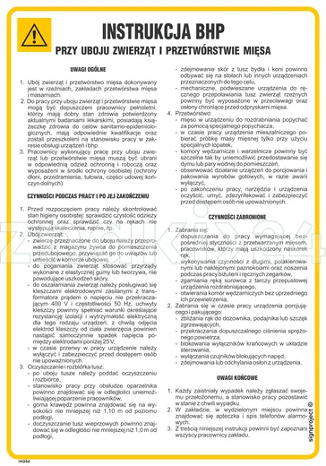 Instrukcja sanitarna przy uboju zwierząt i przetwórstwie mięsa - IAG54 - Instrukcja BHP do wydruku