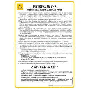 Instrukcja obsługi kotła c.o. podczas pracy - IAF18 - Instrukcja BHP do wydruku