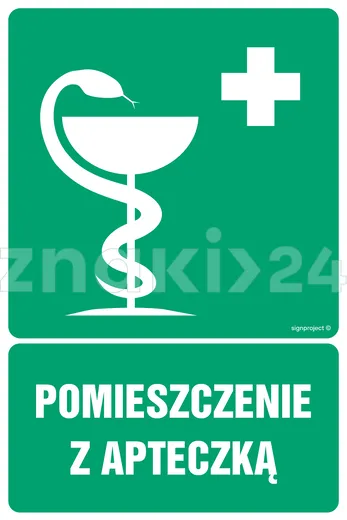 Pomieszczenie z apteczką - Znak BHP - GI013