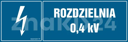 Rozdzielnia 0.4 kV - Znak BHP - HI006