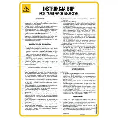 Instrukcja BHP przy transporcie rolnym - IAI01 - Instrukcja BHP do wydruku