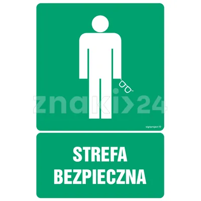 Strefa bezpieczna - Znak BHP - GI011