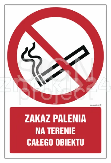 Zakaz palenia na terenie całego obiektu - Znak BHP - GC086