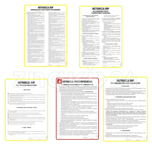 Zestaw Instrukcji BHP dla biura A4