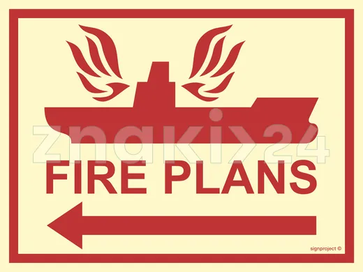 Fire plans left - Znak morski - FE160