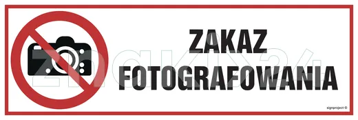 Zakaz fotografowania - Znak informacyjny - NC134