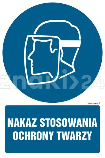 Nakaz stosowania ochrony twarzy - Znak BHP - GL043