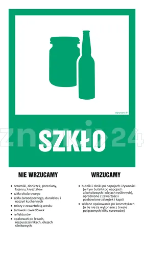 Instrukcja segregacji odpadów - SZKŁO - Segregacja śmieci - OD204