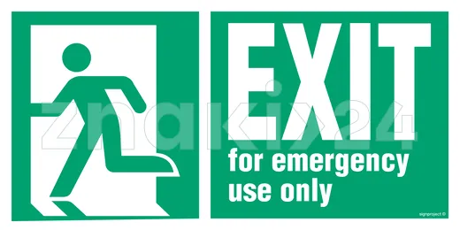 EXIT for emergency use only left - Znak morski - FB187