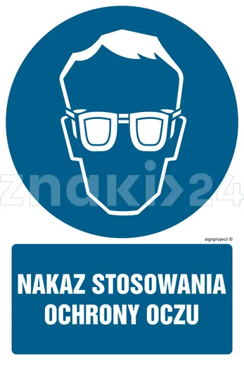 Nakaz stosowania ochrony oczu - Znak BHP - GL042