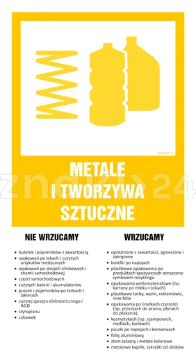 Instrukcja segregacji odpadów - METALE I TWORZYWA SZTUCZNE - Segregacja śmieci - OD201