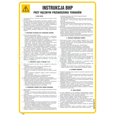 Instrukcja BHP przy ręcznym przenoszeniu towarów - IAE22 - Instrukcja BHP do wydruku