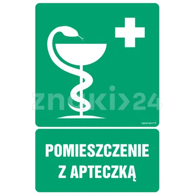 Pomieszczenie z apteczką - Znak BHP - GI013