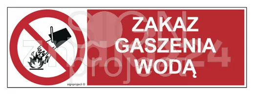 Zakaz gaszenia wodą - Znak BHP - GC089