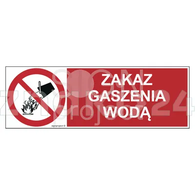 Zakaz gaszenia wodą - Znak BHP - GC089