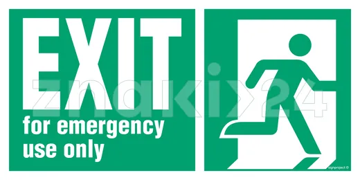 EXIT for emergency use only right - Znak morski - FB188