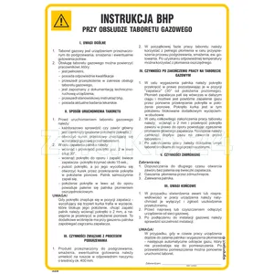 Instrukcja BHP przy obsłudze taboretu gazowego - IAG38 - Instrukcja BHP do wydruku