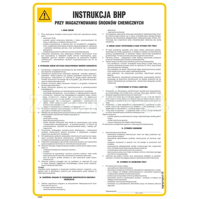 Instrukcja BHP przy magazynowaniu środków chemicznych - IAE25 - Instrukcja BHP do wydruku