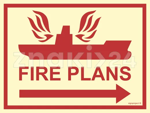 Fire plans right - Znak morski - FE161