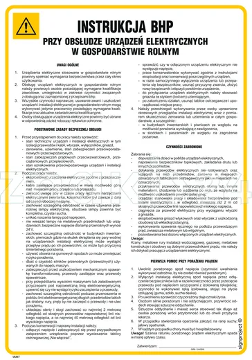 Instrukcja BHP przy obsłudze urządzeń elektrycznych w gospodarstwie rolnym - IAI07 - Instrukcja BHP do wydruku