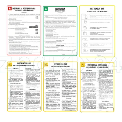 Zestaw Instrukcji BHP Kuchnia A4
