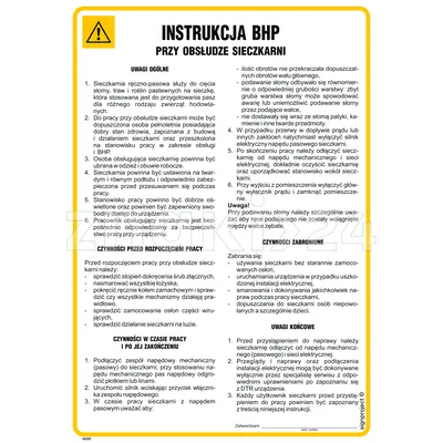 Instrukcja BHP przy obsłudze sieczkarni - IAI08 - Instrukcja BHP do wydruku