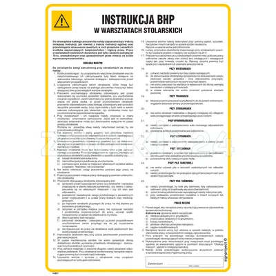 Instrukcja BHP w warsztatach stolarskich - IAB01 - Instrukcja BHP do wydruku