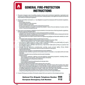 General fire - protection instructions. Instrukcja ogólna przeciwpożarowa (wersja angielska) - Instrukcja Przeciwpożarowa. Instrukcja Ppoż - DB002 - Instrukcja BHP do wydruku