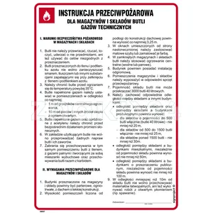 Instrukcja przeciwpożarowa dla magazynów i składów butli gazów technicznych - Instrukcja Przeciwpożarowa. Instrukcja Ppoż - DB007 - Instrukcja BHP do wydruku