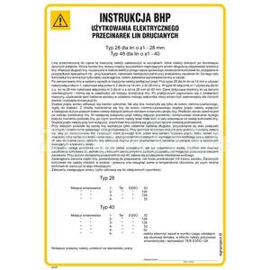 Instrukcja BHP użytkowania elektrycznego przecinarek lin drucianych - IAC07 - Instrukcja BHP do wydruku