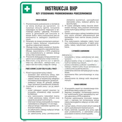 Instrukcja BHP przy stosowaniu promieniowania podczerwonego - DD015 - Instrukcja BHP do wydruku