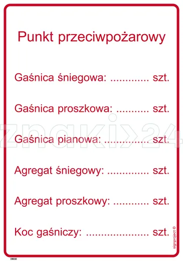 Punkt przeciwpożarowy - Instrukcja Przeciwpożarowa. Instrukcja Ppoż - DB031 - Instrukcja BHP do wydruku