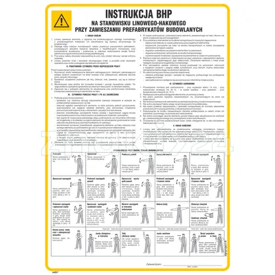 Instrukcja BHP na stanowisku linowego-hakowego przy zawieszaniu prefabrykatów budowlanych - IAE08 - Instrukcja BHP do wydruku
